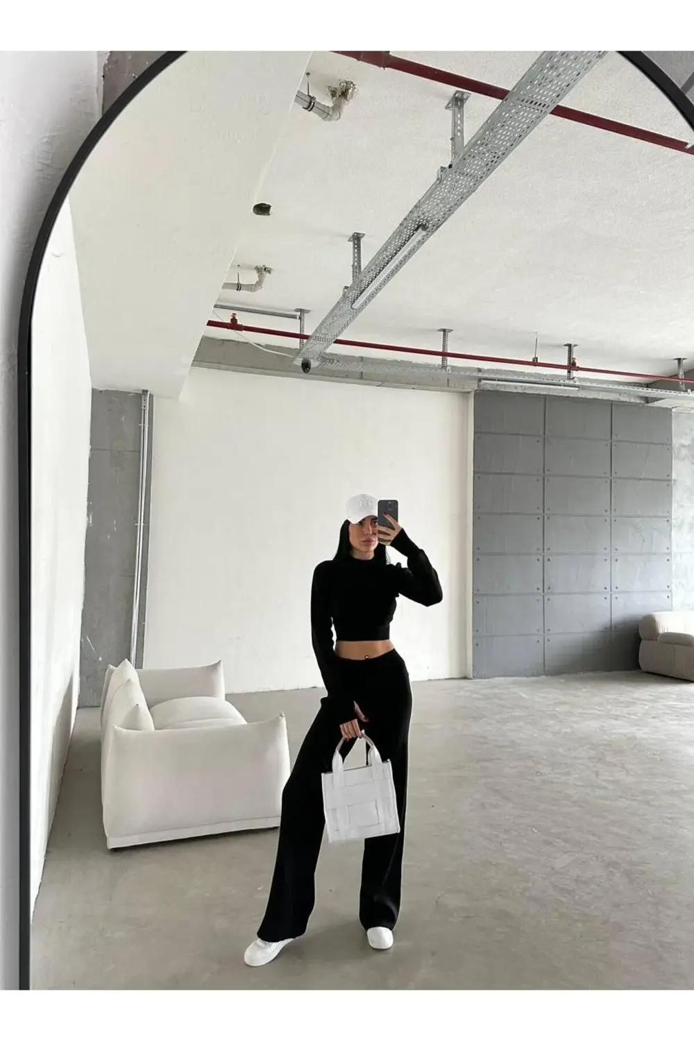 ITALY KESİM TAM REGLAN PARMAK GEÇİRMELİ CROP PANTOLON TAKIM