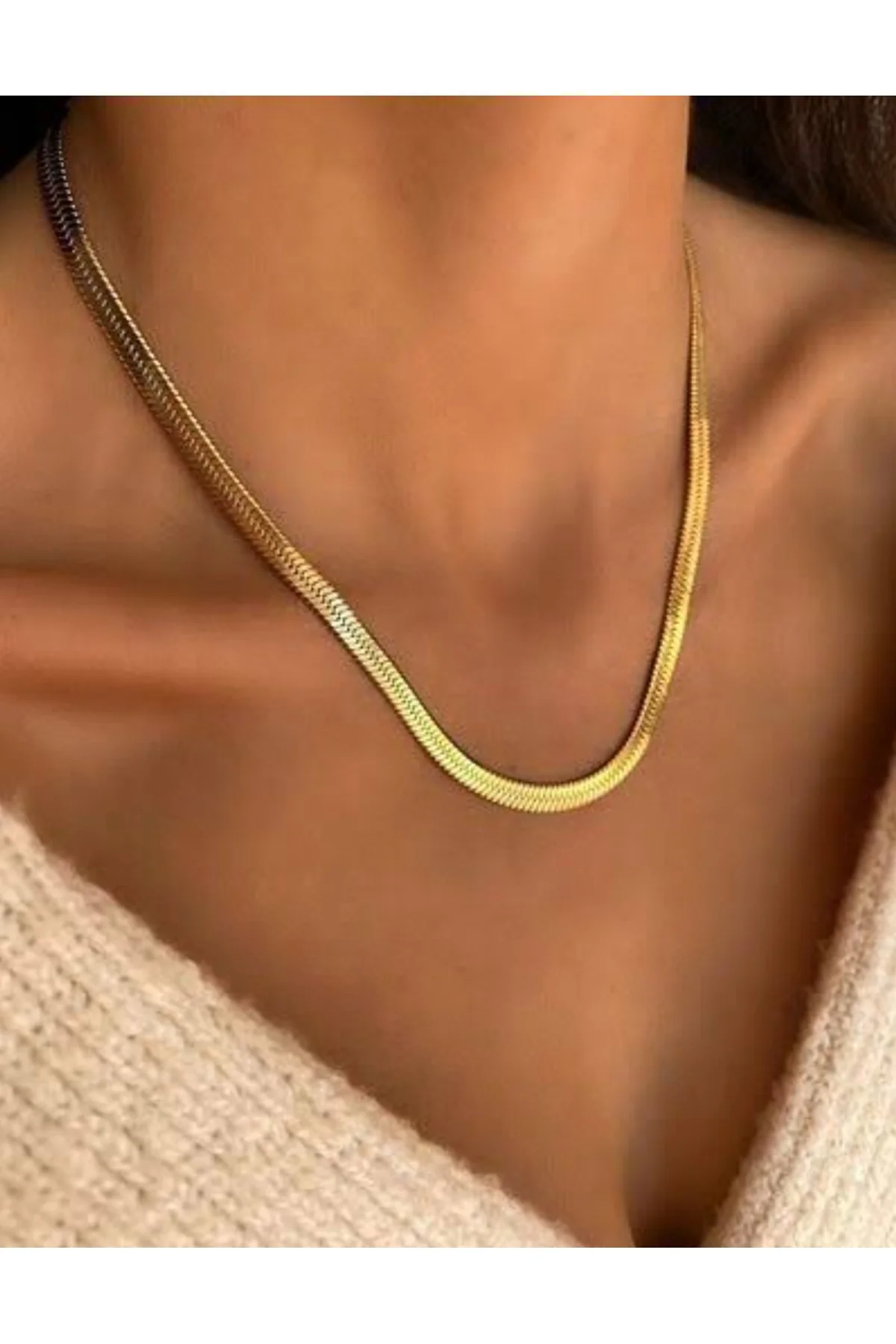 İtalyan Gümüş Renkli Çelik Kolye