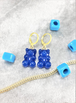 İTALYAN KANCA GOLD KAPLAMA FUŞYA JELİBON AYICIK KÜPE-JEKÜ01