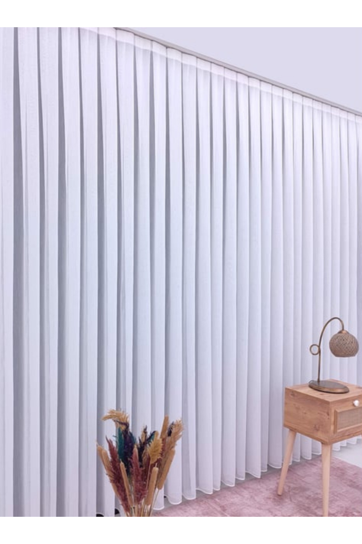 İtalyan Koleksiyon Modern Bambu Sedef Lüx Tül Perde Yüksek Kalite