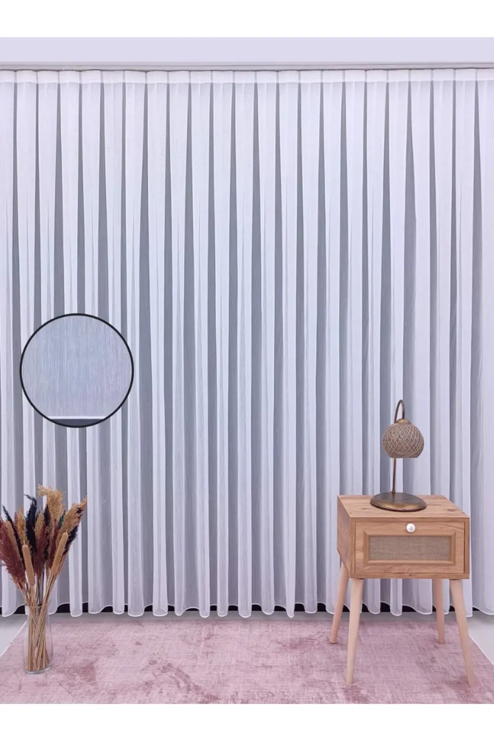 İtalyan Koleksiyon Modern Bambu Sedef Lüx Tül Perde Yüksek Kalite