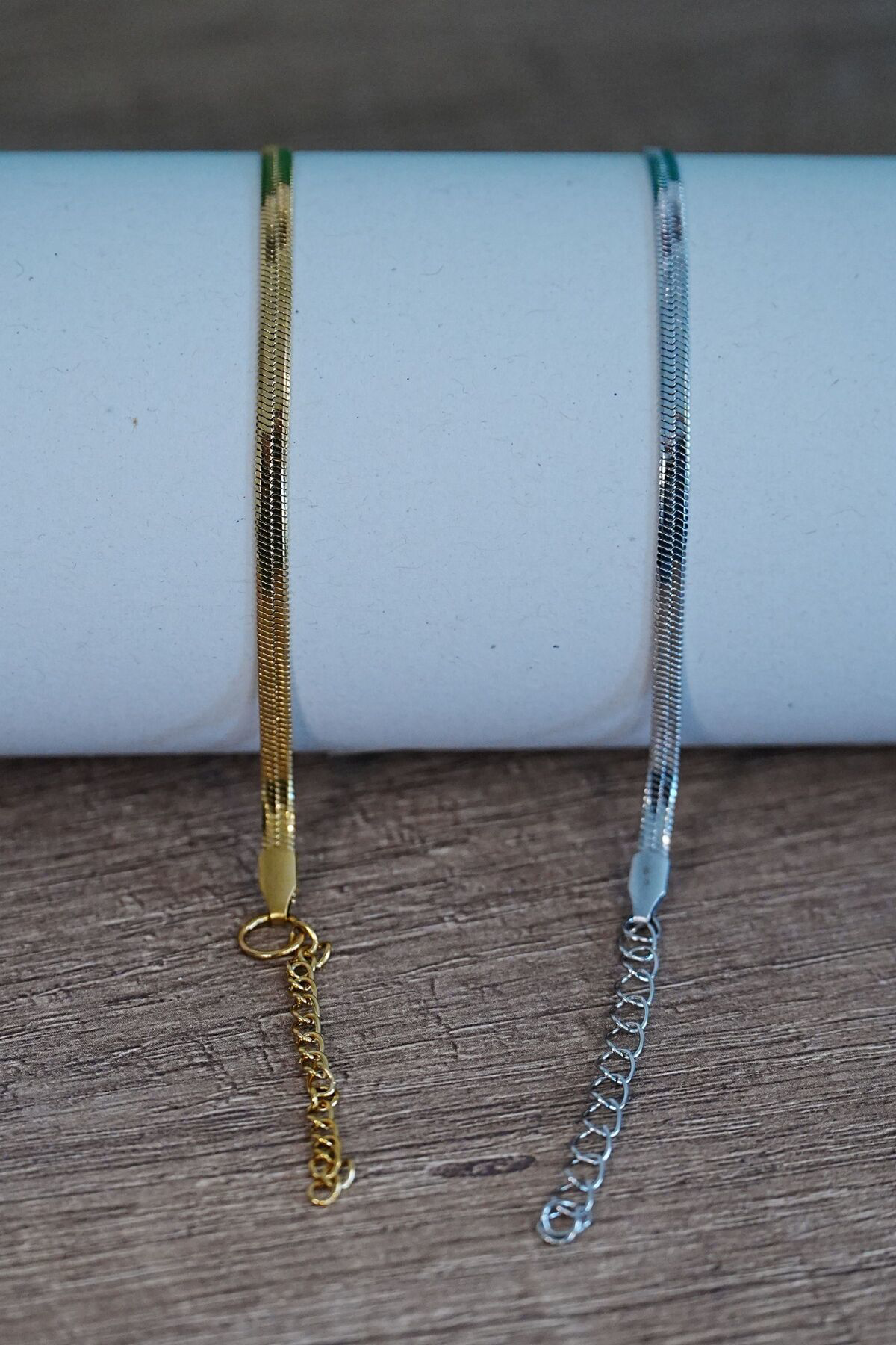 Ruby Boutique İtalyan Tasarım Çelik Çift Bileklik Unisex Altın Gümüş Renk, Kara