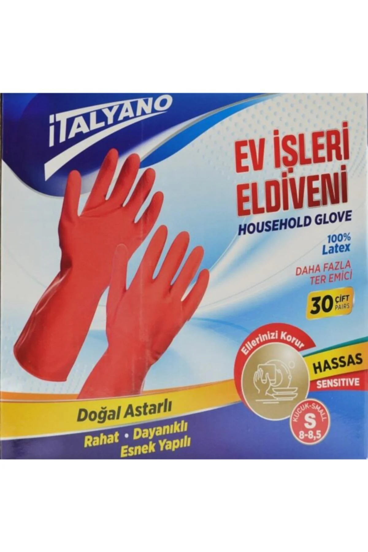 Italyano Bulaşık Eldiveni 1 Adet S (8,5) Beden Itl-101