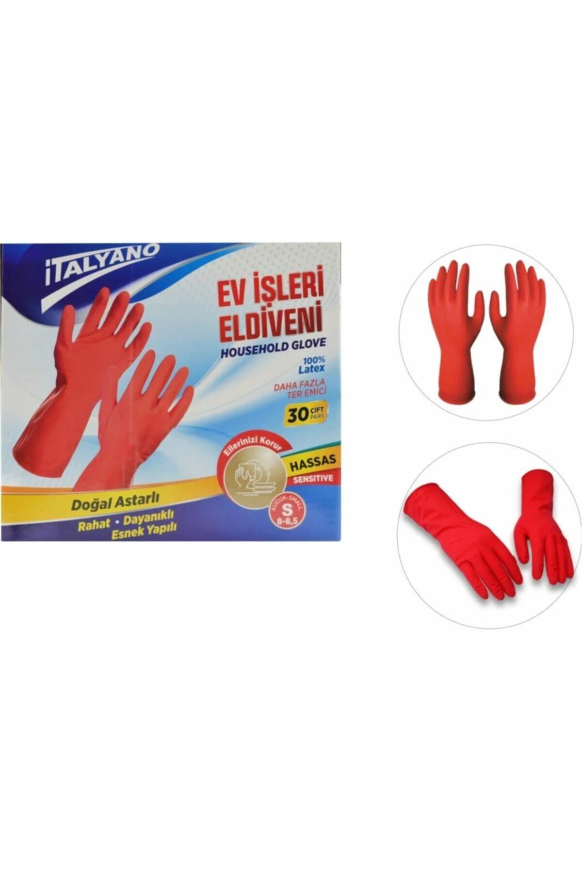 Italyano Bulaşık Eldiveni 1 Adet S (8,5) Beden Itl-101