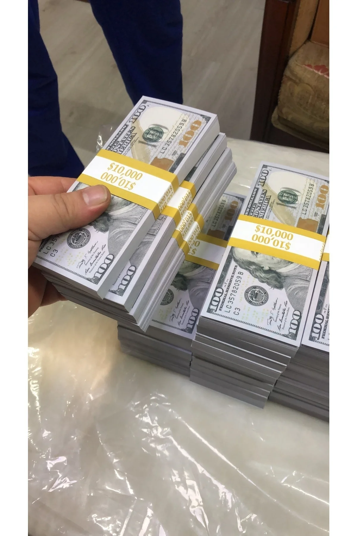 İthal 3 Deste Geçersiz 100 Dolar 300 Adet Düğünde Dağıtmalık Nişa