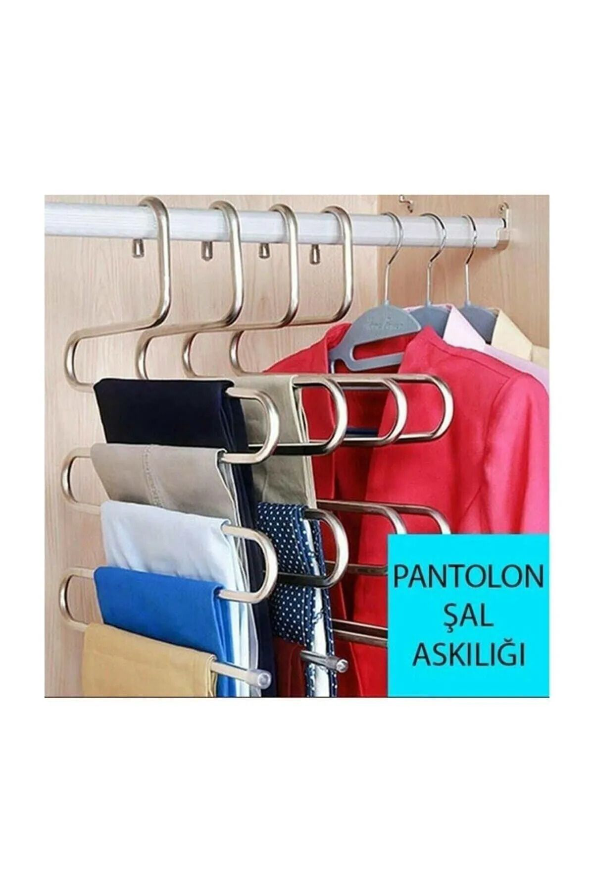 Biucuza İthal Dolap İçi 5 Katli Pantolon Eşarp Şal Askisi Akilli Aski İth