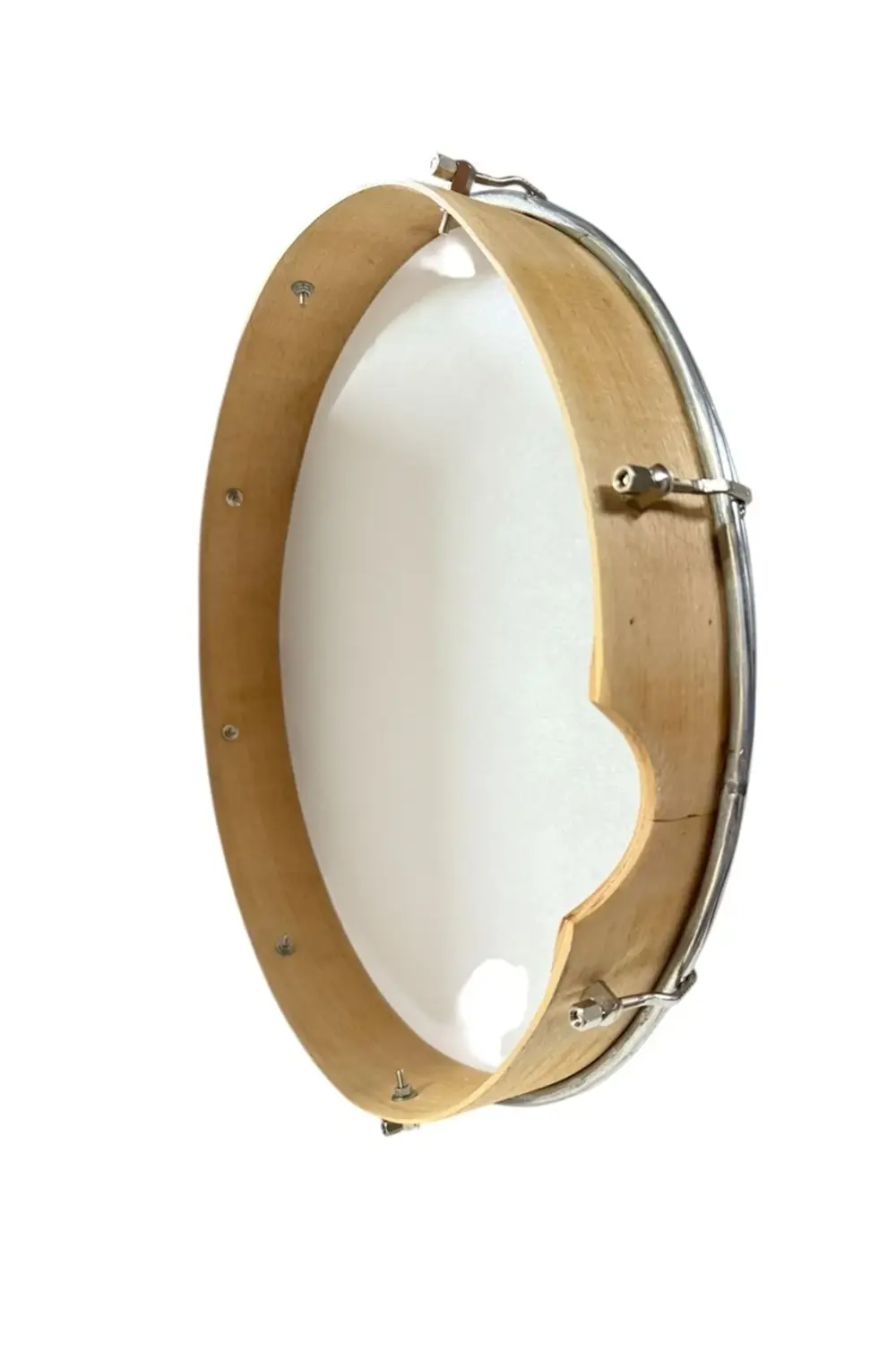 İthal Kağıt Bendir 46 cm Kumlu Kılıflı Dıştan Akortlu Beyaz Profe