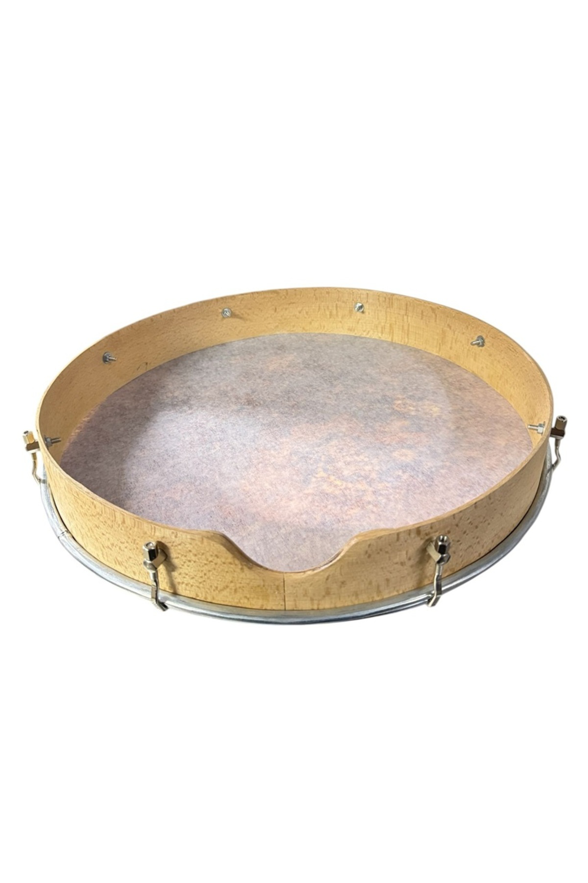 İthal Kağıt Bendir 46 cm Kumlu Kılıflı Dıştan Akortlu Deri Görünü