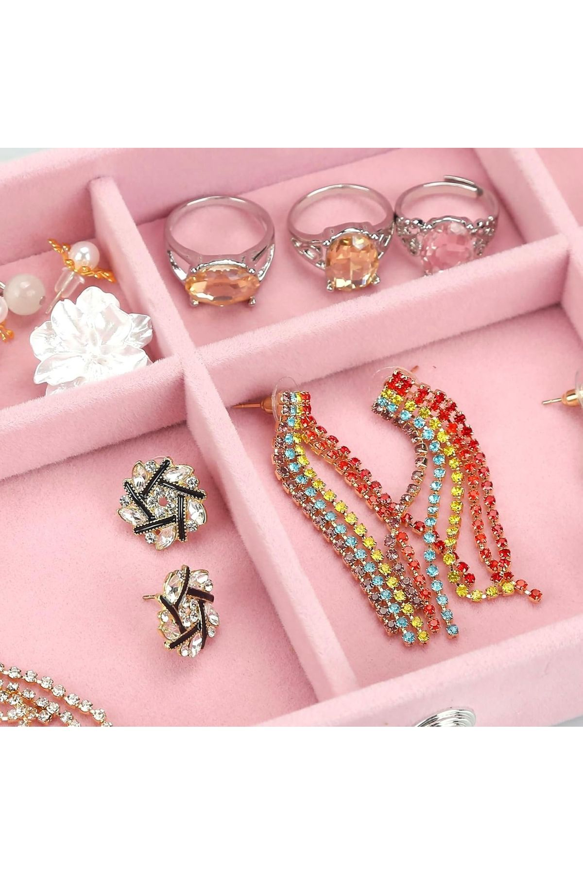 İthal  Modern 3 Çekmeceli Takı Bijuteri Mücevher Kutusu Organizeri