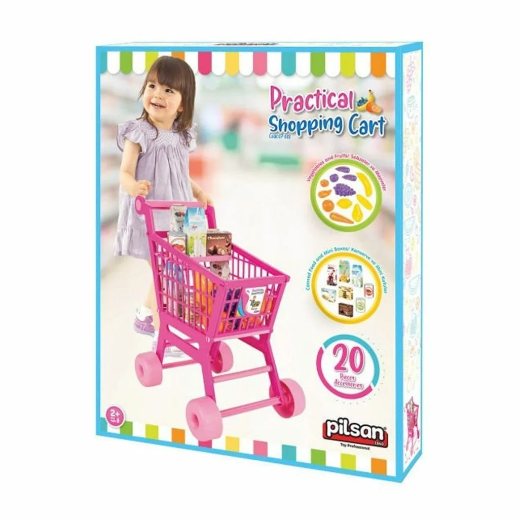 İthalat® 07 608   Pratik Pembe Market Arabası (meyve ve sebze)