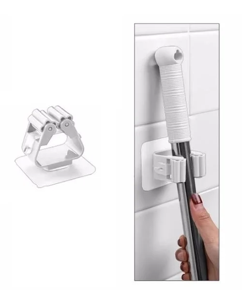 İthalat® 1 Adet Yapışkanlı Pratik Mop Tutucu Beyaz
