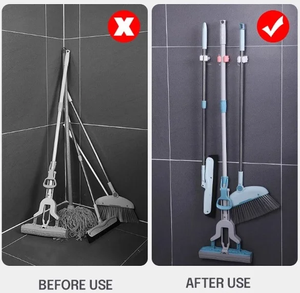 İthalat® 1 Adet Yapışkanlı Pratik Mop Tutucu Beyaz
