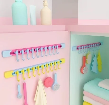 İthalat® 10 Kancalı Raylı Mutfak ve Banyo Düzenleyici Askı 30 cm