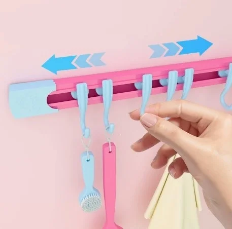 İthalat® 10 Kancalı Raylı Mutfak ve Banyo Düzenleyici Askı 30 cm