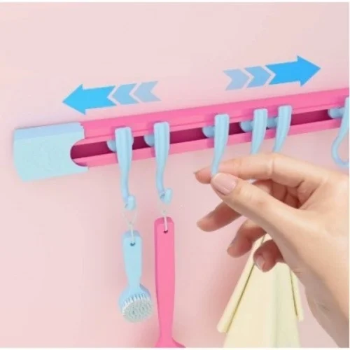 İthalat® 10 Kancalı Raylı Mutfak ve Banyo Düzenleyici Askı