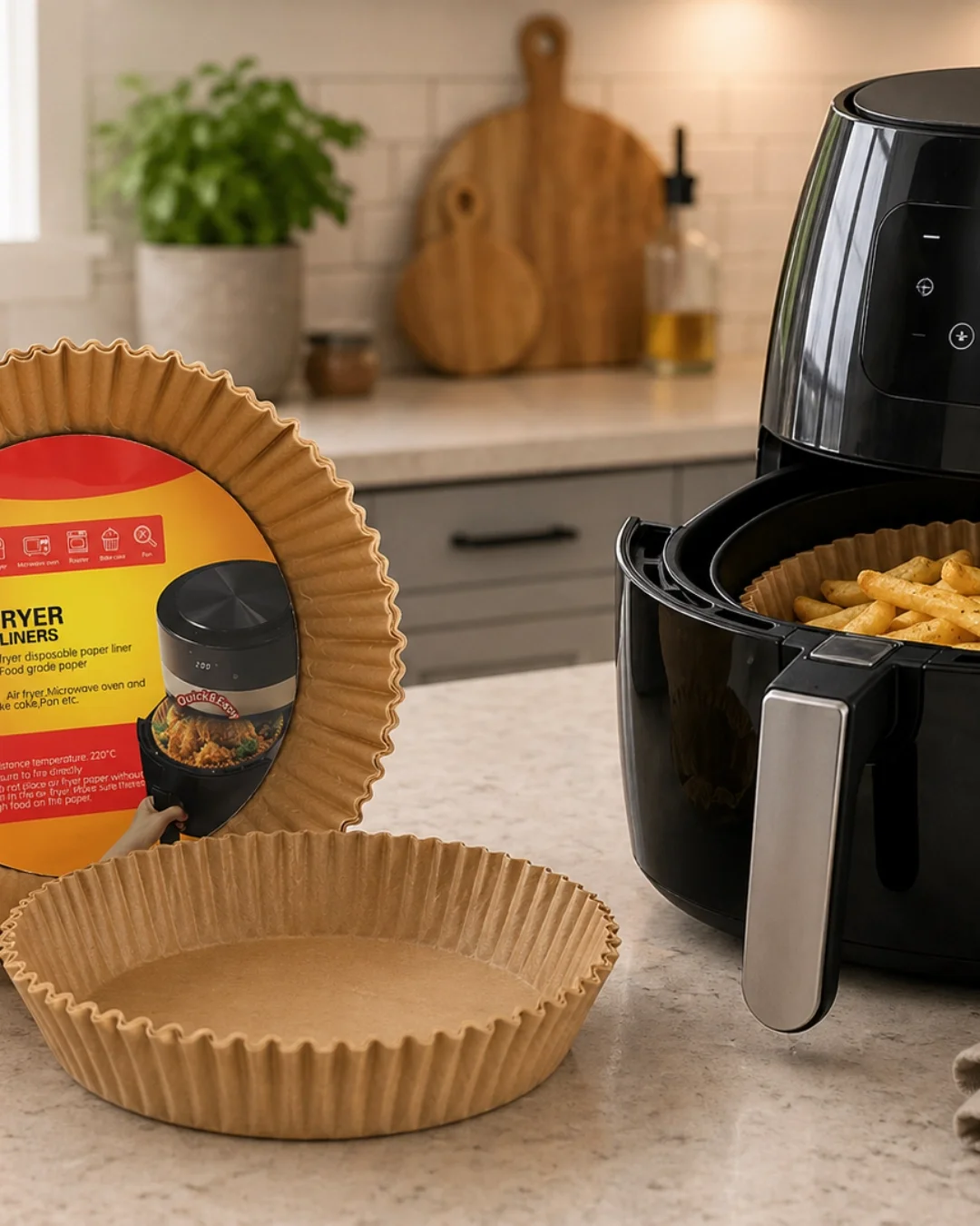İthalat® 100 Lü Airfryer Kağıdı Yağ Geçirmez Yapışmaz Pişirme Kağıdı