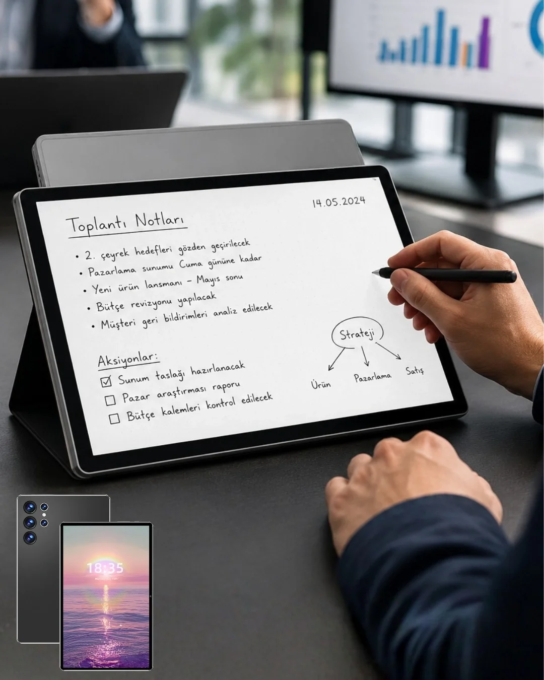 İthalat® 10.1 İnç Android Tablet 16GB RAM 1TB Depolama Klavyeli Tablet Seti