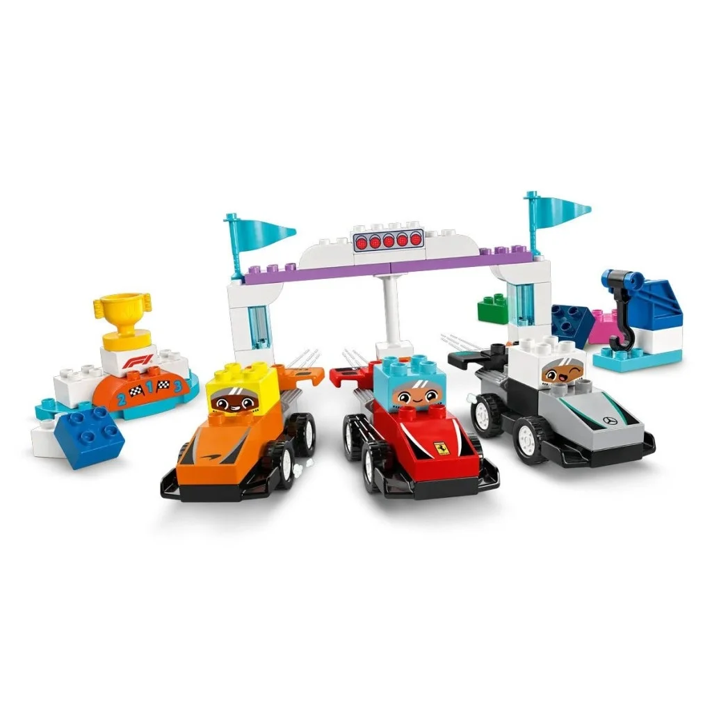 İthalat® 10445   Duplo F1 Takımı Yarış Arabaları ve Sürücüleri 70  parça +2aş