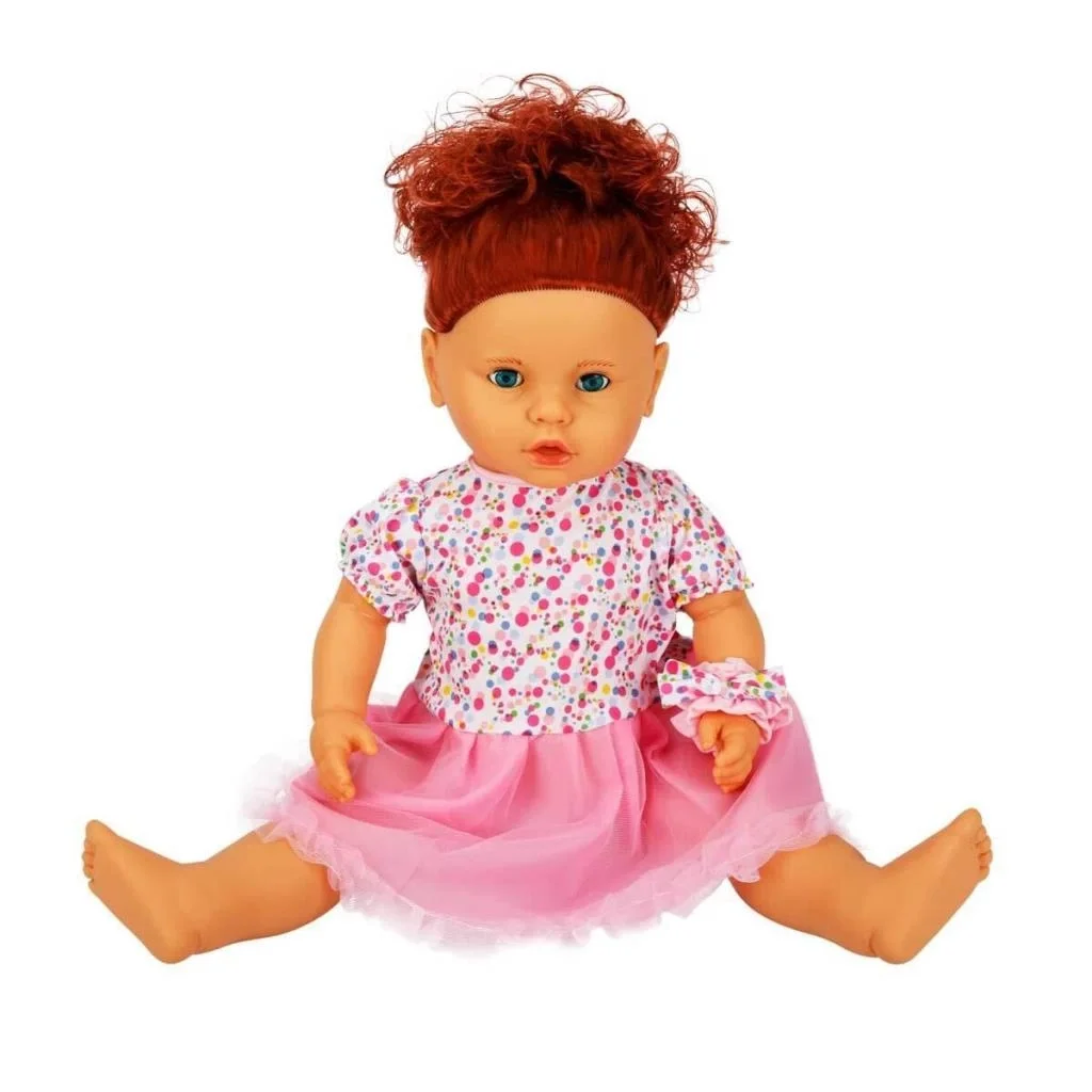İthalat® 1060011 Lila Sesli Saçlı Et Bebek 60 cm