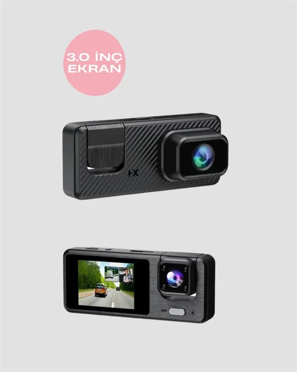 İthalat® 1080P 3 Kameralı Araç DVR -Q301