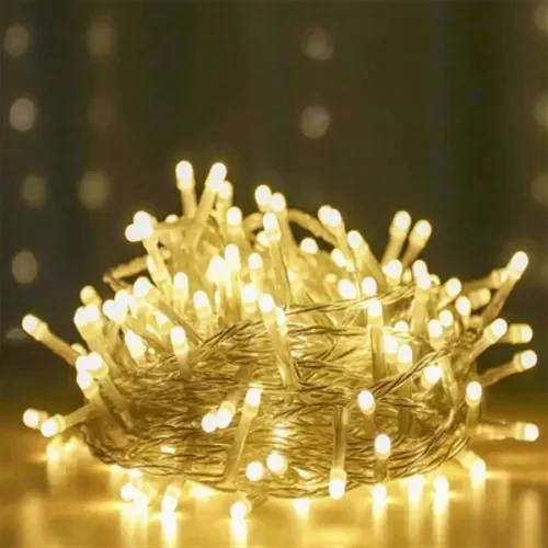 İthalat® 10m 100 LED Damla Uçlu Beyaz Işık Şeffaf Kablo