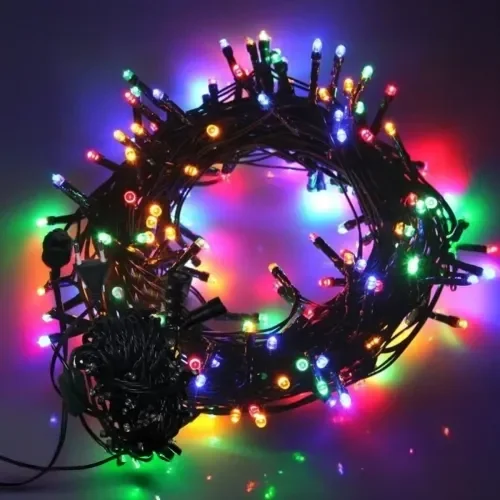 İthalat® 10m 100 Led Boncuk Lamba RGB Işık Siyah Kablo