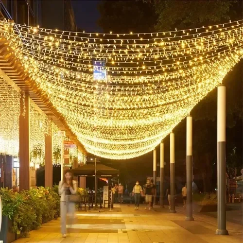 İthalat® 10m 100 LED Damla Uçlu Beyaz Işık Şeffaf Kablo