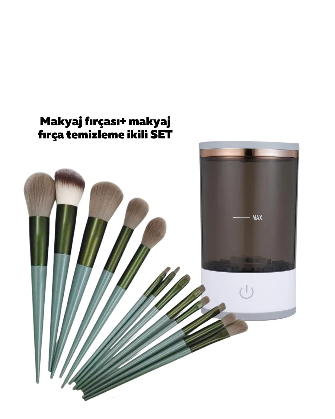İthalat® 13’lü Makyaj Fırçası Fırça Temizleyici İkili Set