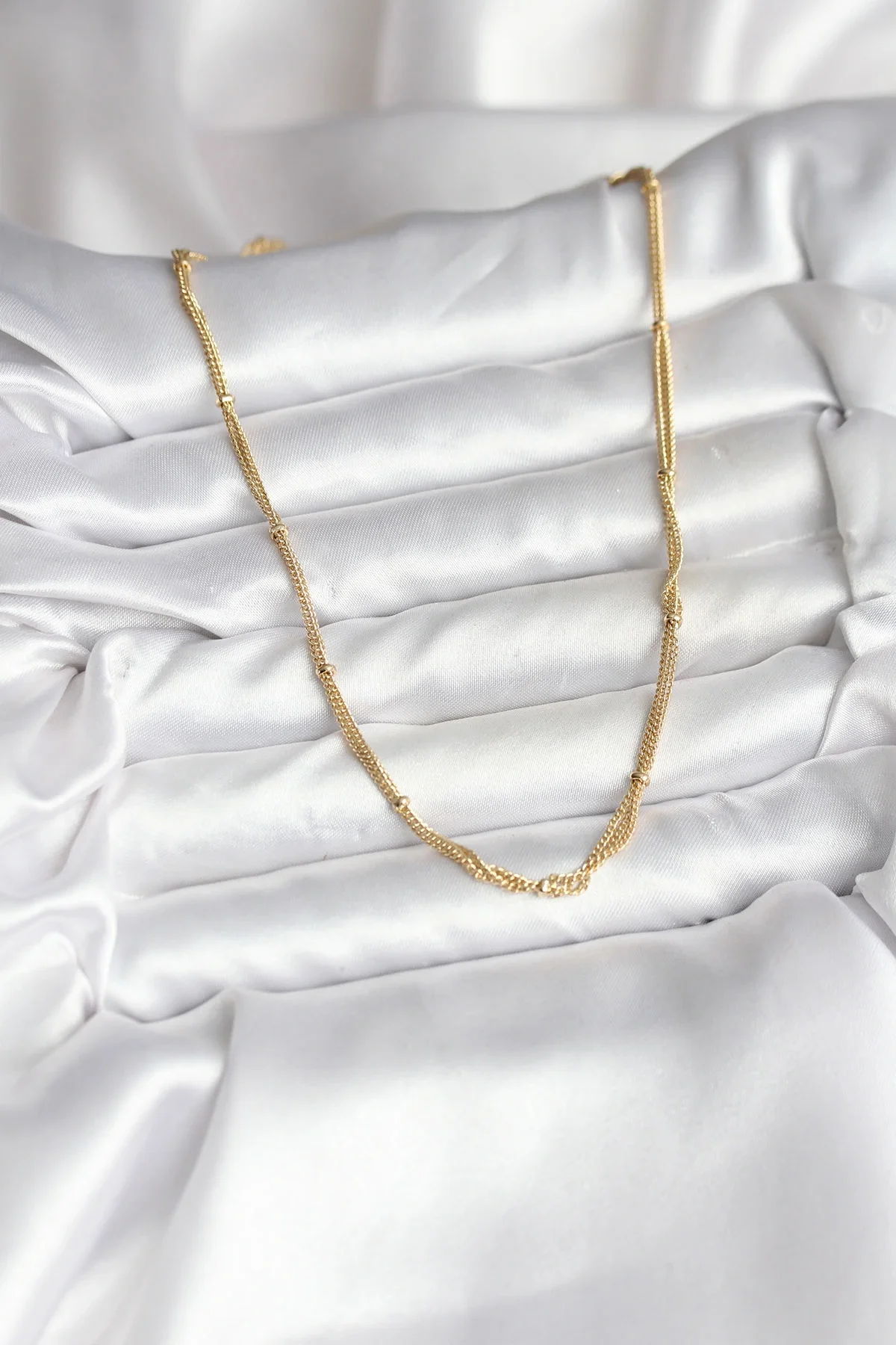 İthalat® 14K Gold Renk Kaplama Topçuk Zincirli Model CM Kadın Kolye