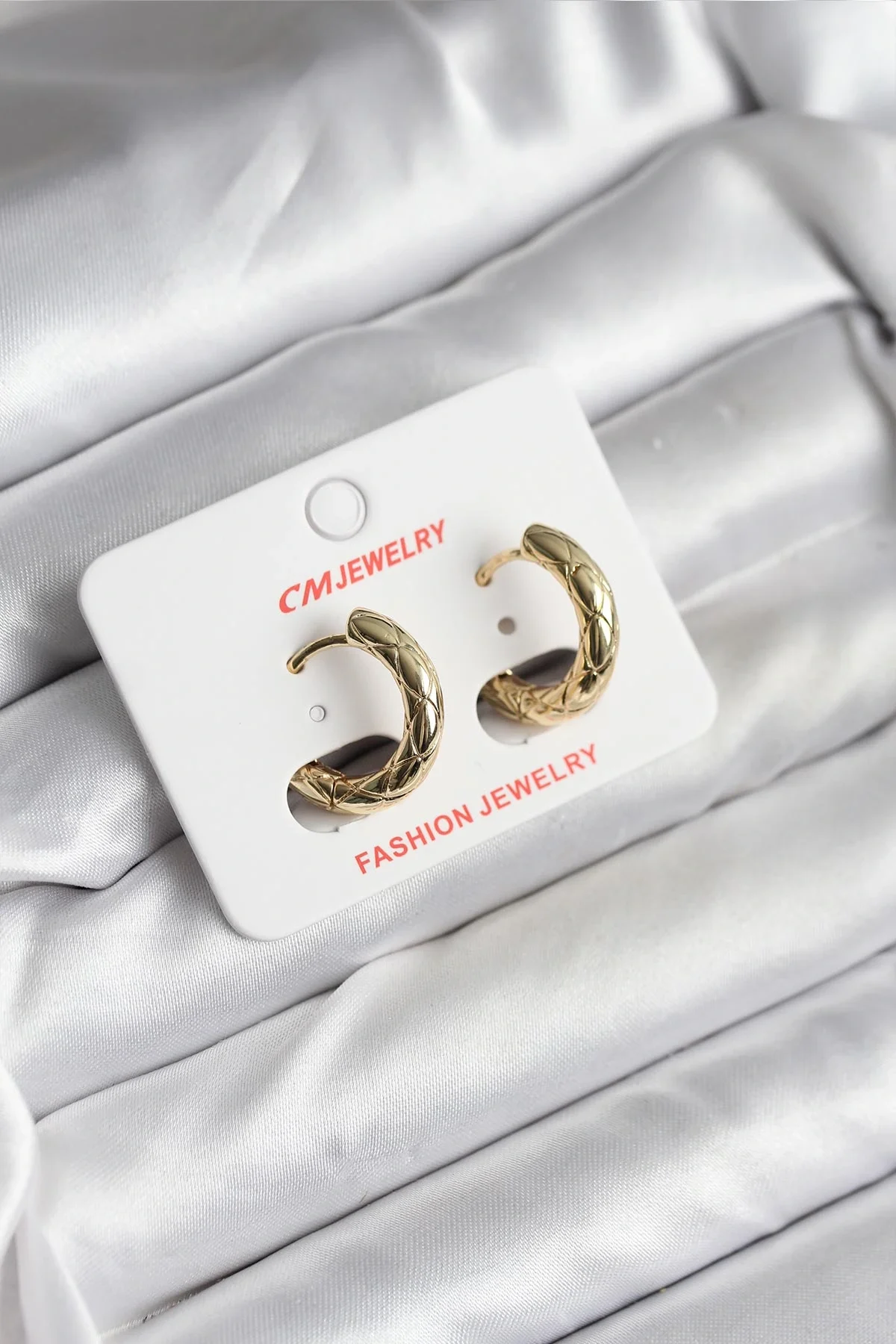 İthalat® 14K Gold Renk Kaplama CM Kadın Küpe