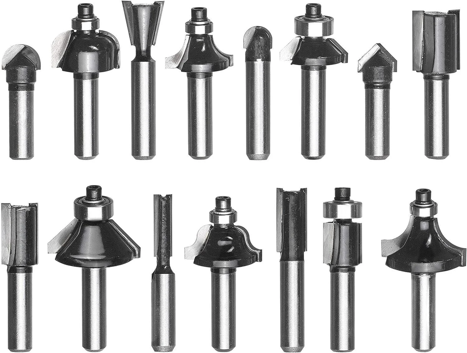 İthalat®   15 Parça Karışık Freze Ucu Seti 8 mm Şaft