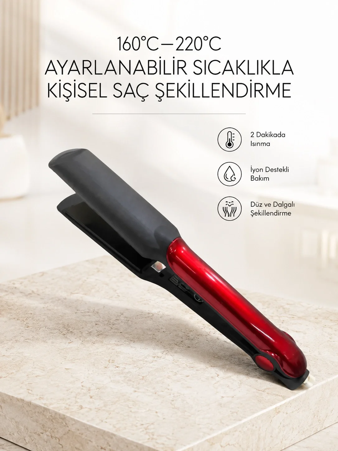 İthalat® 160°–220° Isı Ayarlı Saç Düzleştirici – Seyahat Tipi Hafif Model Fiyatı, Yorumları ve Özellikleri