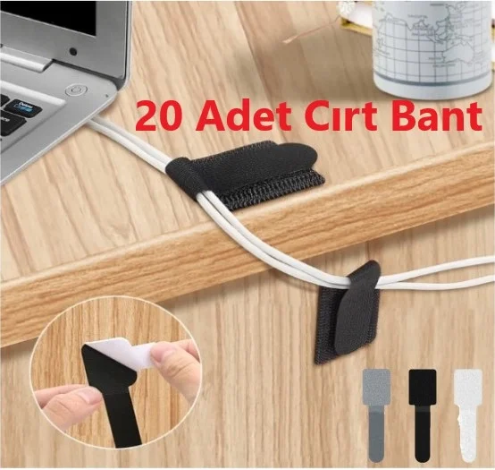 İthalat® 20 Adet Kendinden Yapışkanlı Cırt Cırtlı Bant