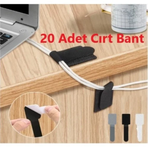 İthalat® 20 Adet Kendinden Yapışkanlı Cırt Cırtlı Bant