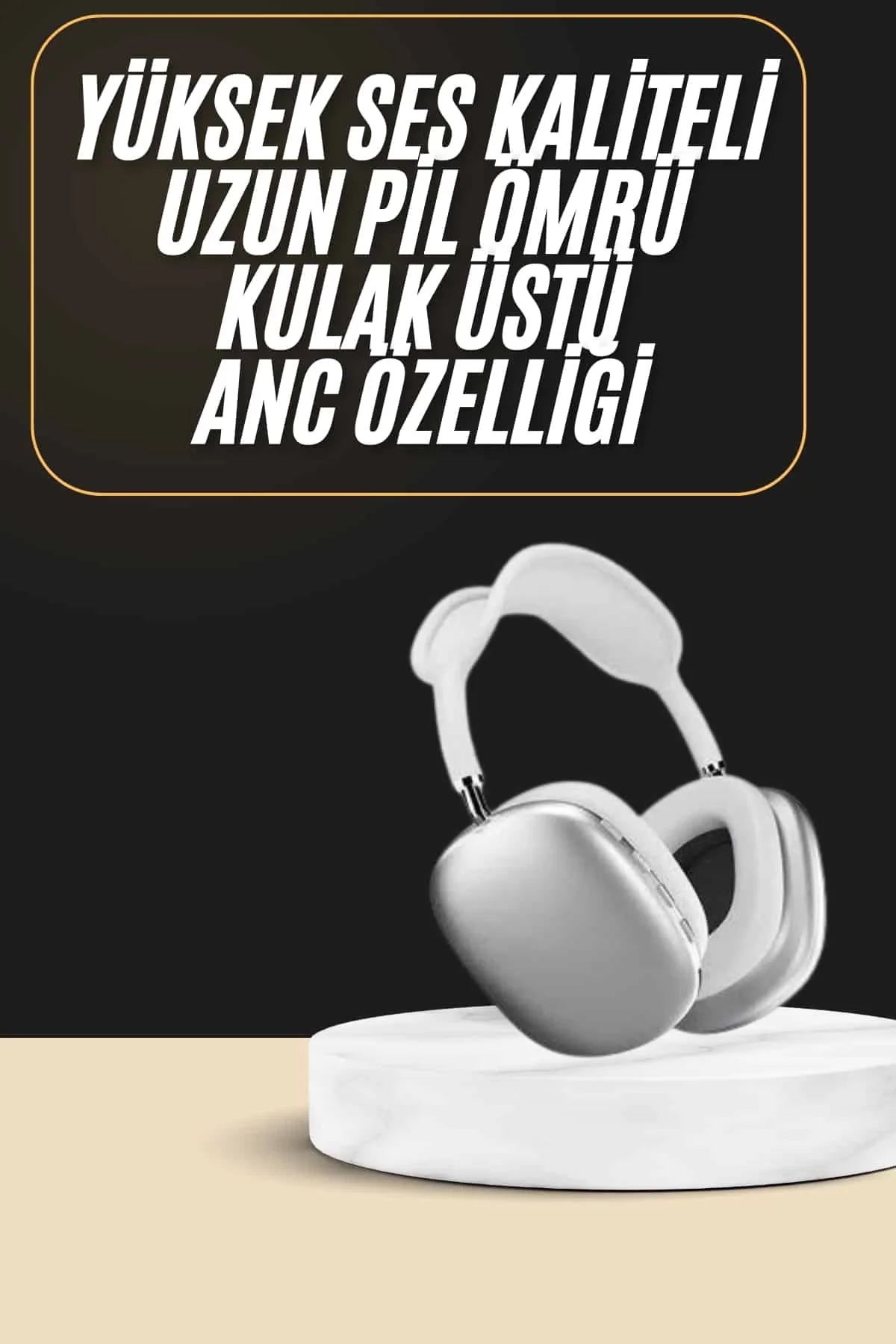 İthalat® 2025 Model Kulak Üstü Kablosuz Bluetooth Kulaklık Gürültü Azalta Uzun Pil
