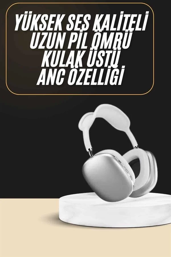 İthalat® 2025 Model Kulak Üstü Kablosuz Bluetooth Kulaklık Gürültü Azalta Uzun Pil