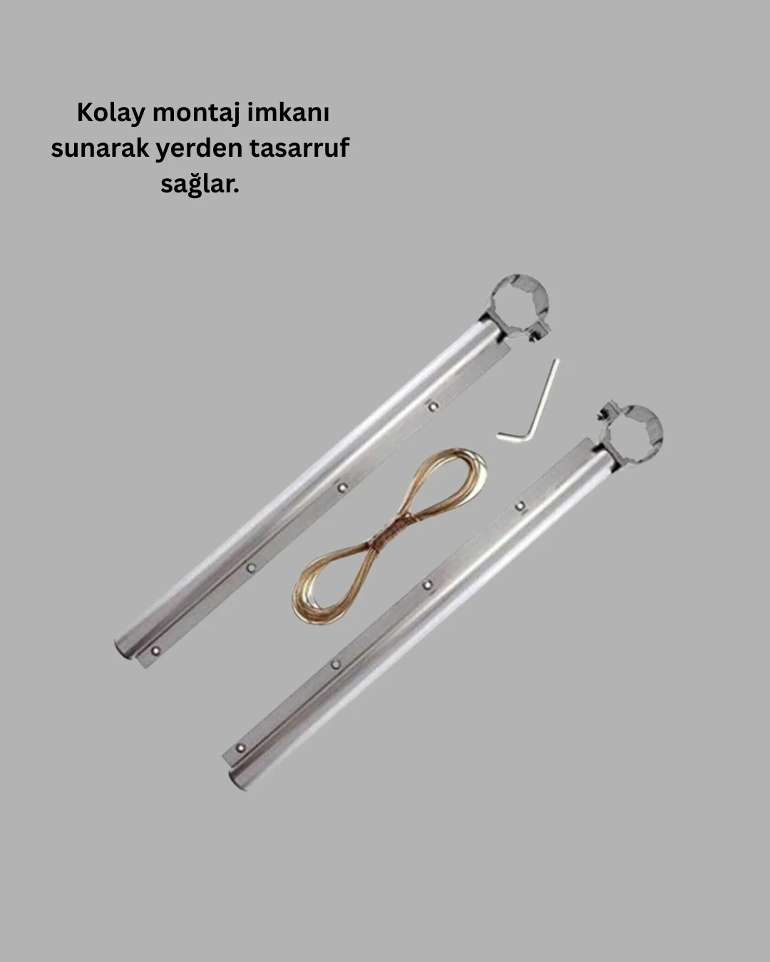 İthalat® 25x60 cm Çamaşır Askılığı Kare Balkon Demiri İçin Dayanıklı Tasarım