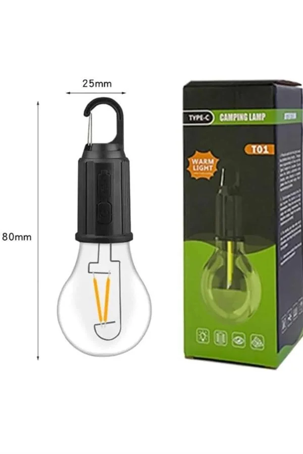 İthalat® 3 Farklı Mod LED'li Şarjlı Asma Kancalı Kamp Lambası Taşınabilir Ampul
