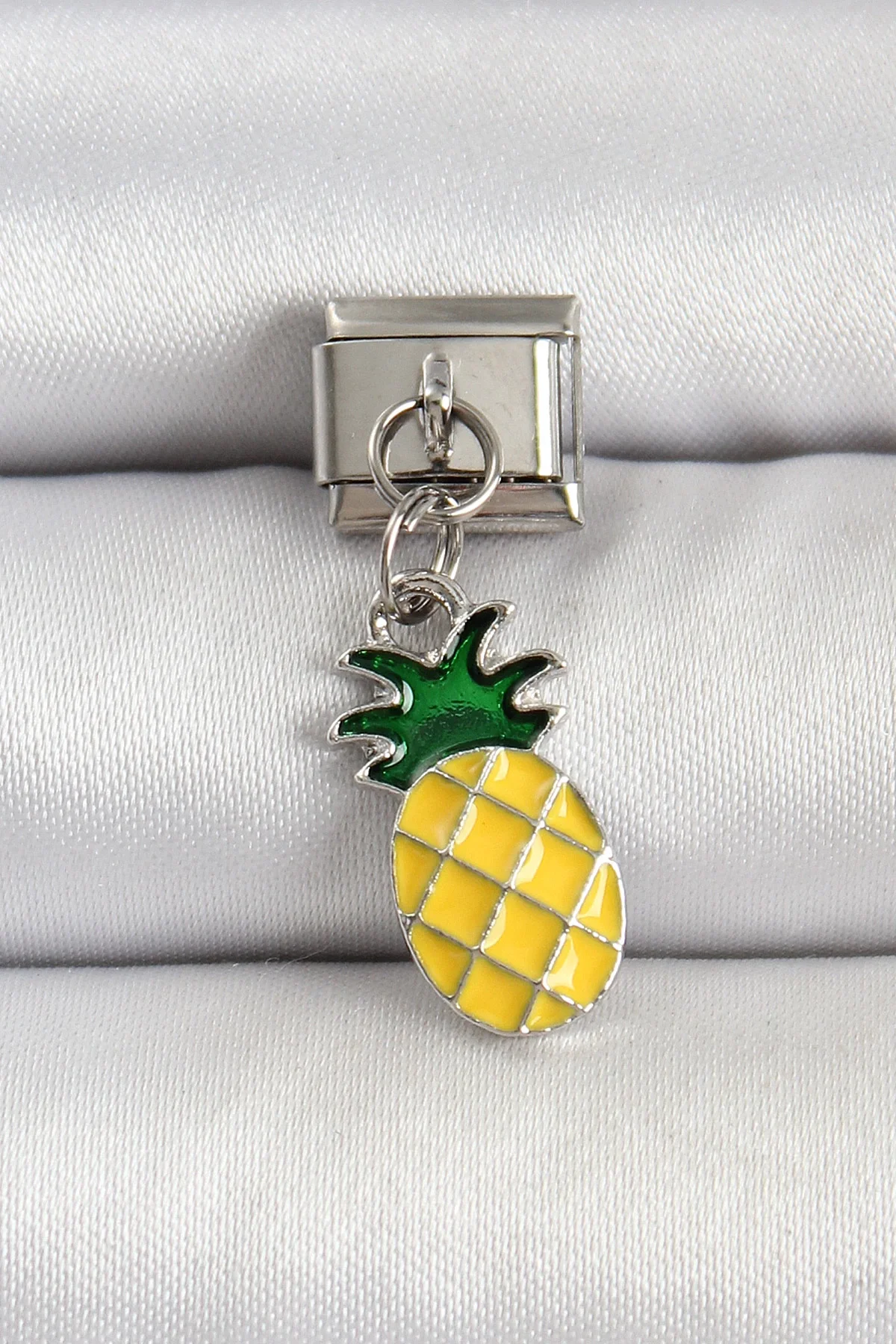 İthalat® 316L Çelik Gümüş Renk Ananas Model Nomination Charm