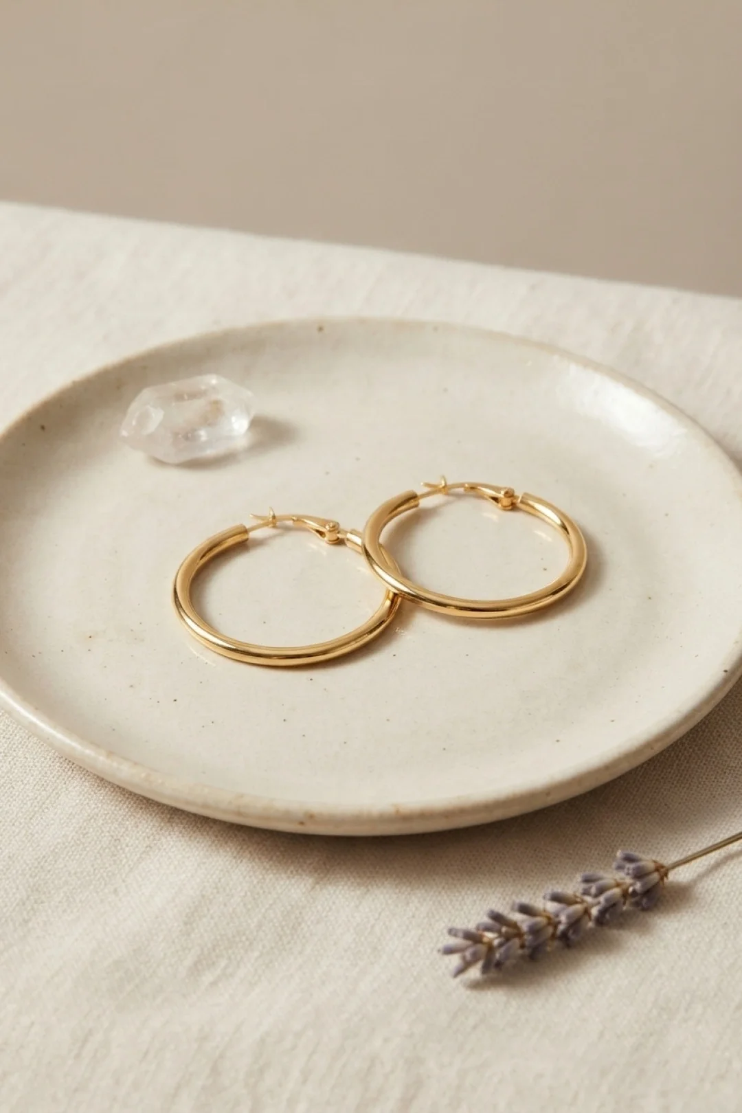 İthalat® 316L Çelik Gold Renk 28 mm Halka Küpe