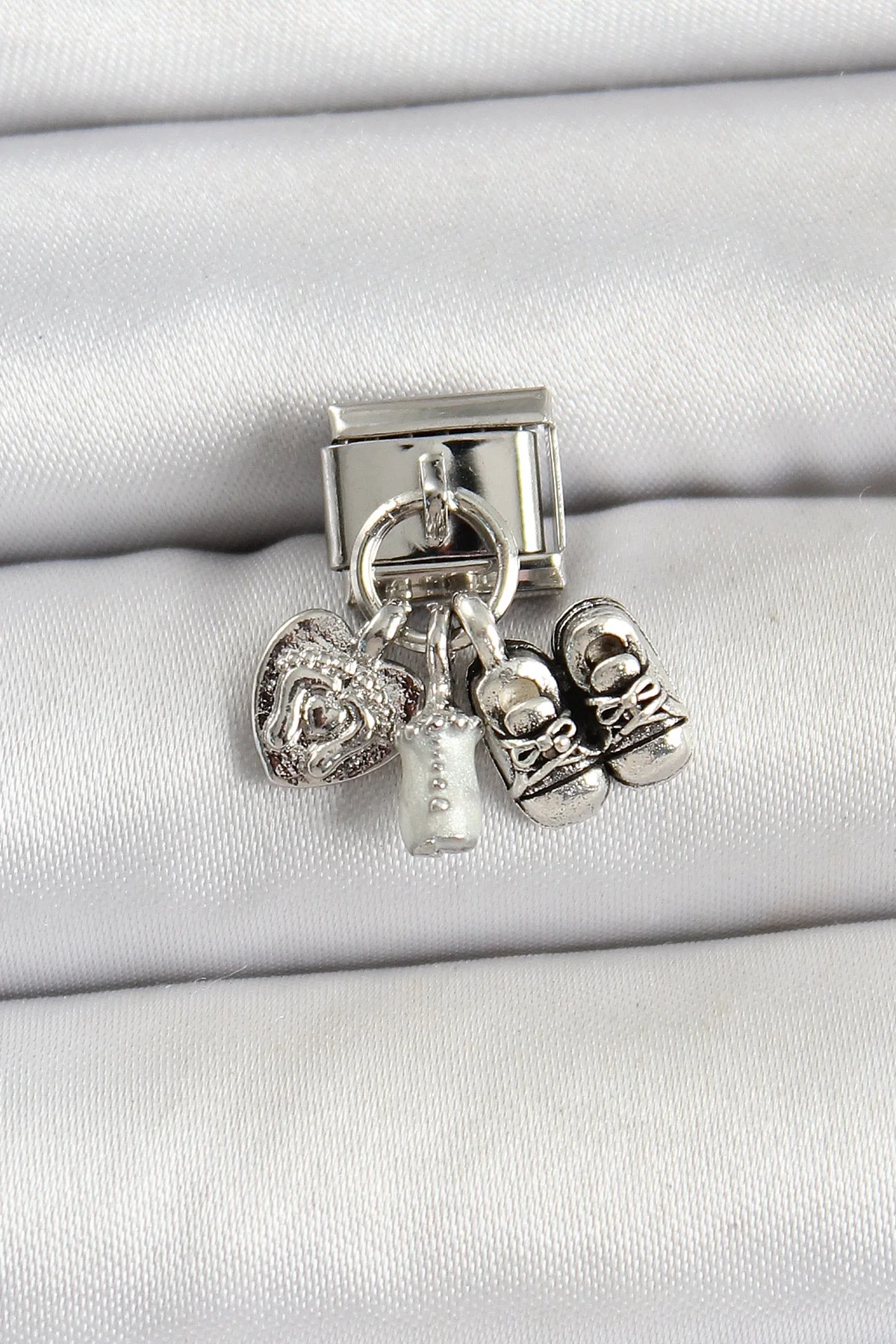 İthalat® 316L Çelik Gümüş Renk Bebek Konsept Nomination Charm