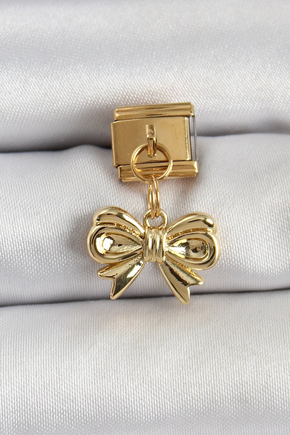 İthalat® 316L Çelik Sallantılı Fiyonk Model Gold Renk Nomination 