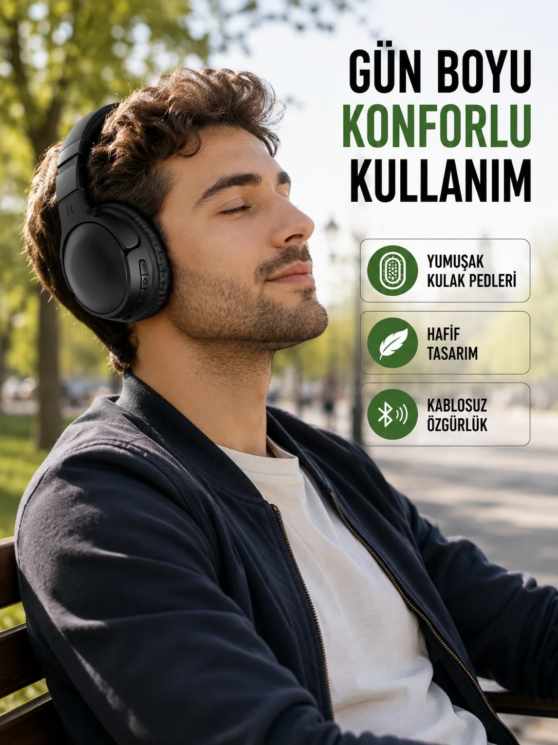 İthalat® 3.2 cm Sürücülü Ergonomik Kablosuz Kulaklık