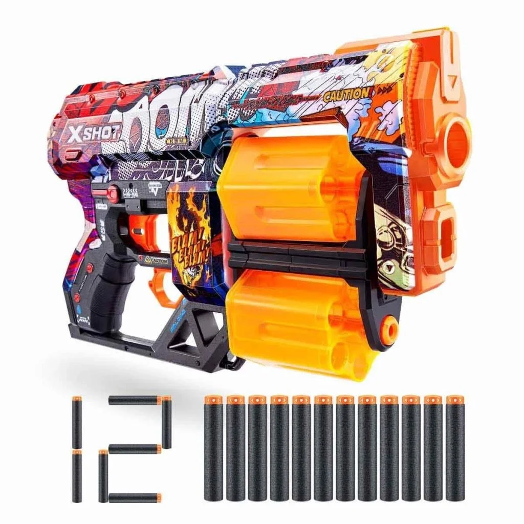 İthalat® 36517 X-Shot Skins Dread 12 li Sünger Dart Atan Silah 31 cm-