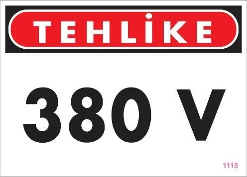 İthalat® 380 V Tehlike Uyarı Levhası 25x35 KOD:1115 İthalat® 380 V Tehlike Uyarı Levhası 25x35 KOD:1115