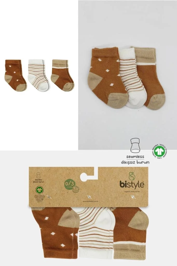 İthalat®   3'Lü Penye Erkek Soket Çorap 10111 Hardal