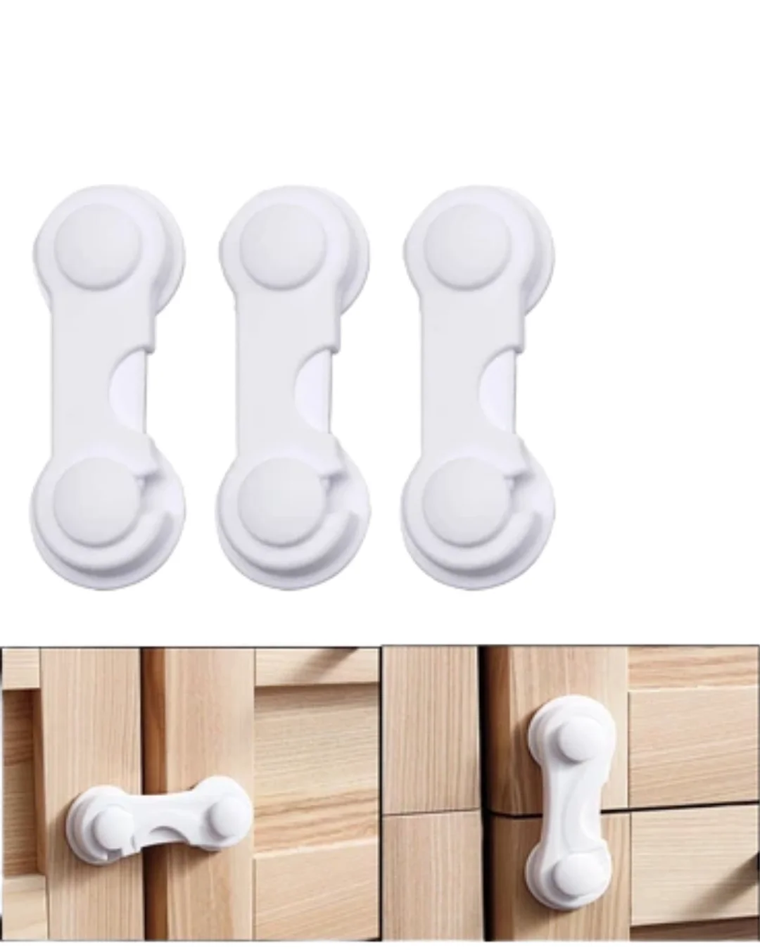 İthalat® 4 Adet Çok Amaçlı Dolap Güvenlik Kilidi Çocuklara Karşı Koruyucu Çözüm