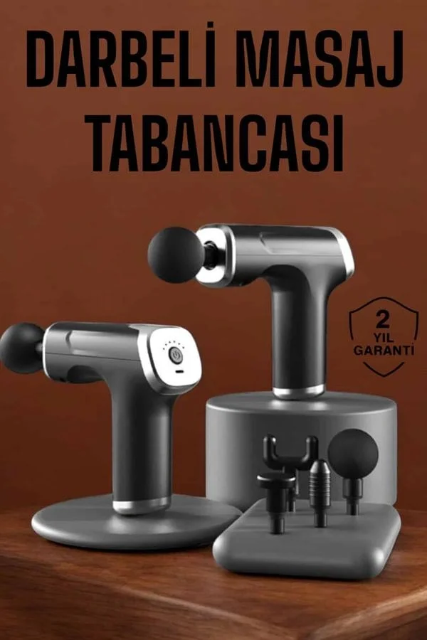 İthalat® 4 Başlıklı Darbeli Şarjlı Masaj Aleti Tabancası Kablosuz