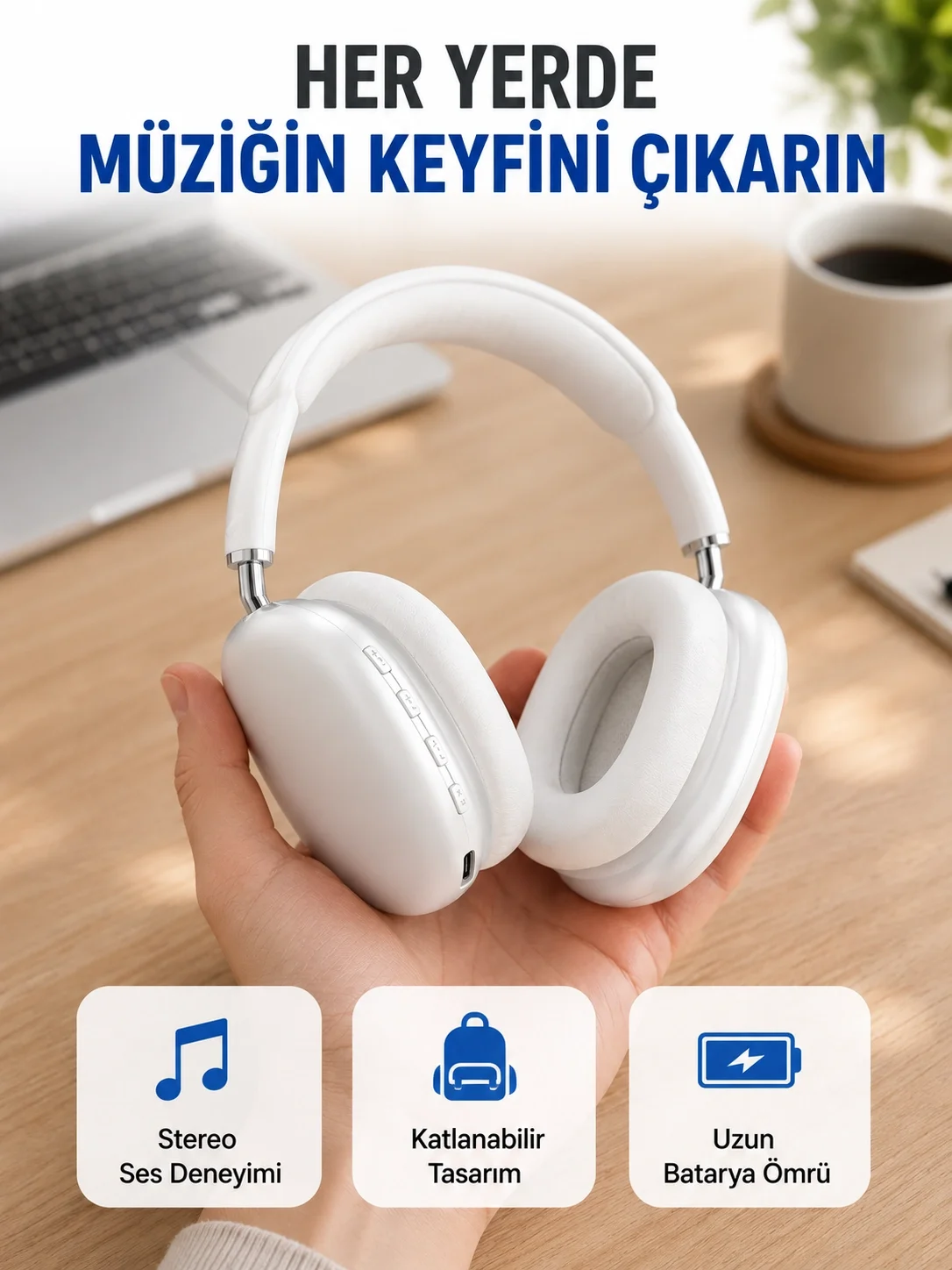 İthalat® 400 mAh Bataryalı Kablosuz Kulaklık | BT 5.0, Müzik &amp; Görüşme Yeni Nesil