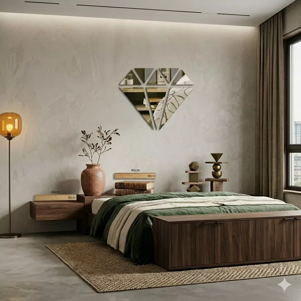 İthalat® 40x40 cm Elmas Formlu Kırılmaz Pleksi Ayna - Geometrik Duvar Dekoru İthalat® 40x40 cm Elmas Formlu Kırılmaz Pleksi Ayna - Geometrik Duvar Dekoru